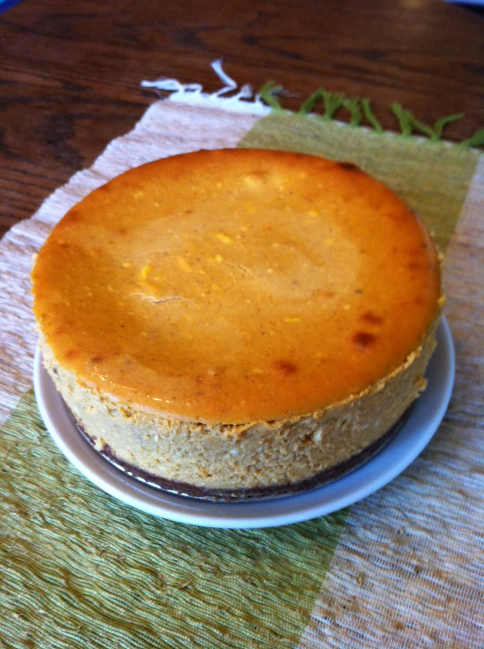 Pumpkin Cheesecake with Honey, and Almond Crust
